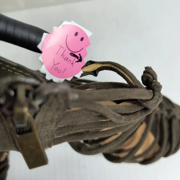 BAMBOO Stash 7 Dark Green Heel and Open-Toe Design - Picture 7 of 11